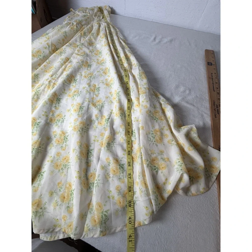 Scarlet Darkness Yellow Floral Cottagecore Midi Dress Sweetheart NWT Size S